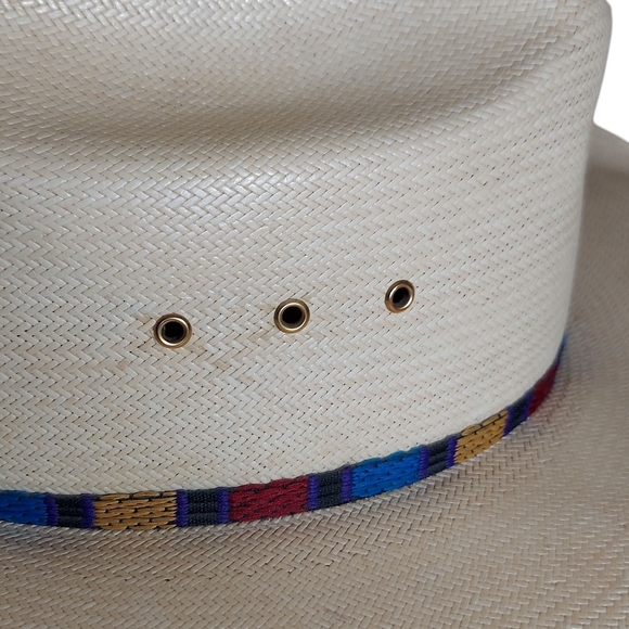 Stetson Natural Cream Gunslinger Style 10X Straw Western Hat Unisex - Picture 8 of 16